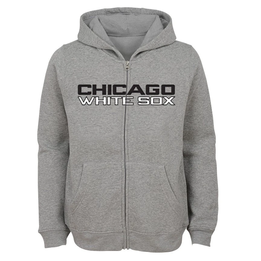 Chicago White Sox Youth Grey Full Zip Hoodie 3 Chicago White Sox Youth Grey Full Zip Hoodie