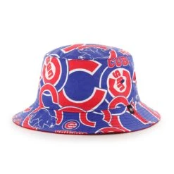 Chicago Cubs Royal Bravado All Over Logos Bucket Hat