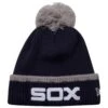 Chicago White Sox Navy And Grey Thick-Stitched Horizontal "Sox" Logo Team Pom Knit Hat -Hockey Store media 21af8445 f9b5 4e57 a9d4 5c86c026a779