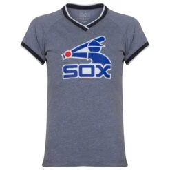 Chicago White Sox Youth Heather Navy Batterman Logo V-Neck