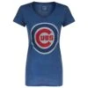 Chicago Cubs Women's Heather Royal Bullseye Logo V-Neck Tee -Hockey Store media 42186eca 8d5e 4f77 8f28 ffa0949c8107