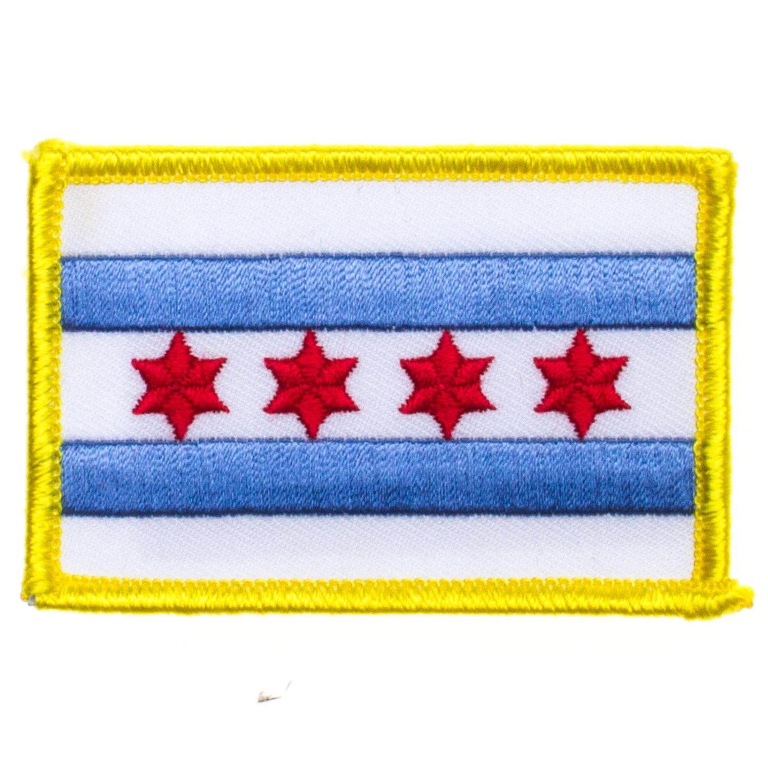 Chicago Flag Gold Border Mini Patch 3 Chicago Flag Gold Border Mini Patch