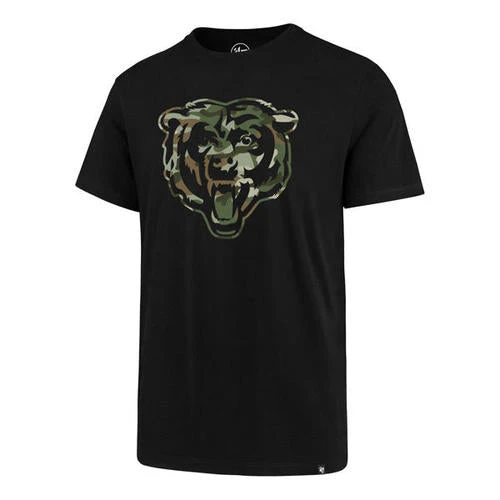 47 Chicago Bears Men's Black Camo Bear Head Super Rival Tee 3 47 Chicago Bears Men's Black Camo Bear Head Super Rival Tee