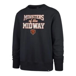 Chicago Bears Navy Monster Of The Midway Headline Crew Sweater