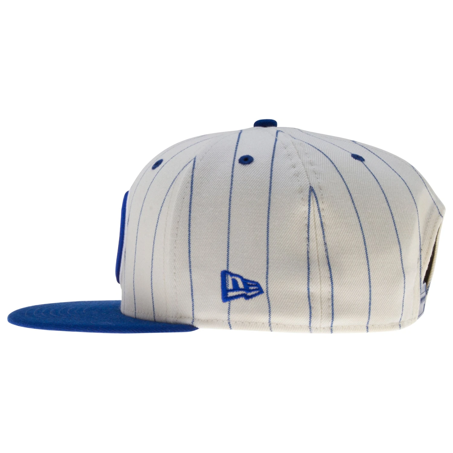 Chicago Cubs White And Royal Pinstripe Bullseye Logo And W Flag Snapback Hat 5 Chicago Cubs White And Royal Pinstripe Bullseye Logo And W Flag Snapback Hat - Image 3