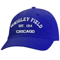 Wrigley Field Adjustable Royal Fancy Hat With Embroidered "Wrigley Field Est. 1914 Chicago"