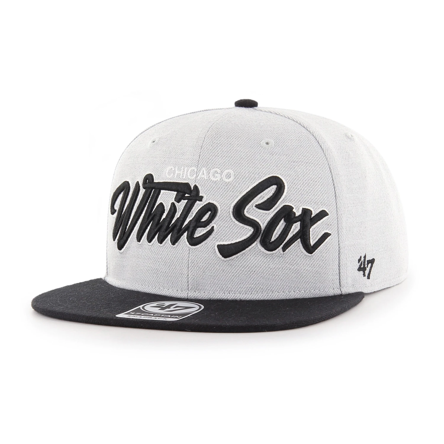 Chicago White Sox Grey W Current Logo Street Script Captain Snapback 3 Chicago White Sox Grey W Current Logo Street Script Captain Snapback