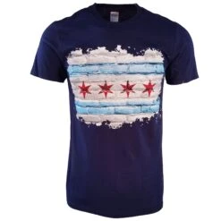 Chicago Men's Navy Flag Brick Breakthrough Tee