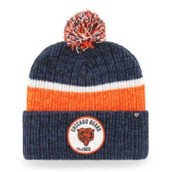 Chicago Bears Men's Navy/Orange Holcomb 47 Knit Cuff W/ Bear Head Patch
