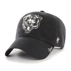 Chicago Bears Women's Black Sparkle Bear Face 47' Clean Up