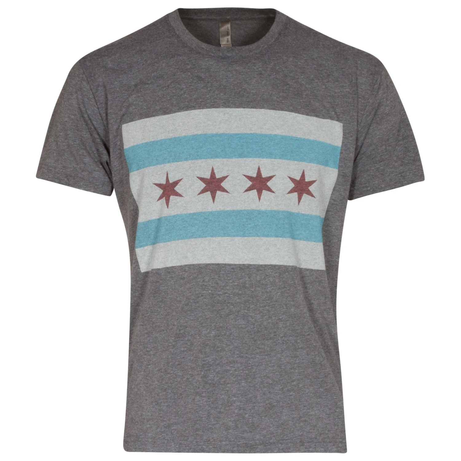 Chicago Men's Grey Triblend Flag Tee 3 Chicago Men's Grey Triblend Flag Tee