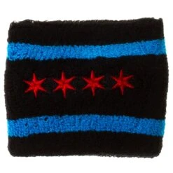 Chicago Flag Black Wristband