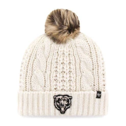 47 Chicago Bears Women's White Meeko Cuff Knit Pom