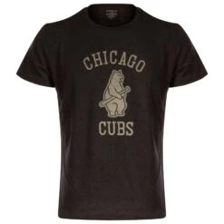 Chicago Cubs Men's Heather Navy 1914 Bear And Bat Logo Tee