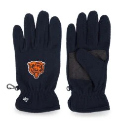 Chicago Bears Navy Fleece Gloves