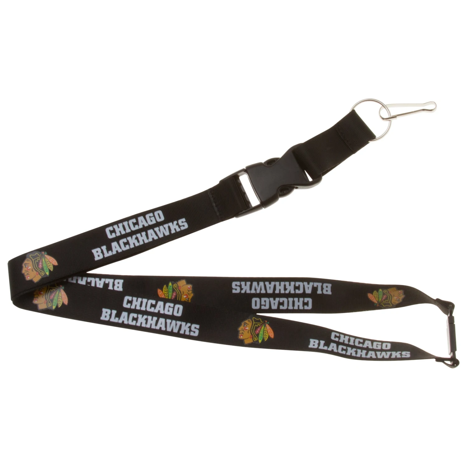 Chicago Blackhawks Black Team Lanyard 3 Chicago Blackhawks Black Team Lanyard