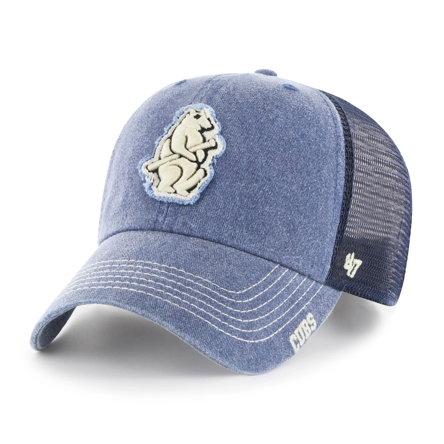 Chicago Cubs Cooperstown Washed Navy Burnstead 1914 Logo 47' Clean Up Adjustable Hat 3 Chicago Cubs Cooperstown Washed Navy Burnstead 1914 Logo 47' Clean Up Adjustable Hat