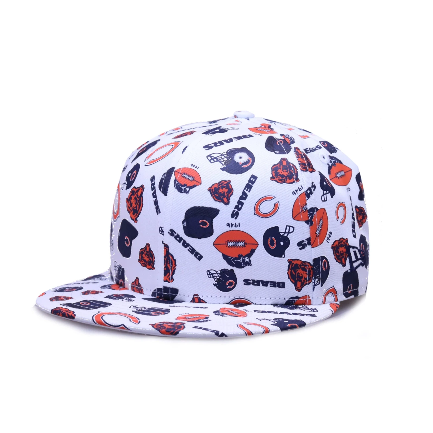 Chicago Bears White All Over Retro Logos Snapback 3 Chicago Bears White All Over Retro Logos Snapback