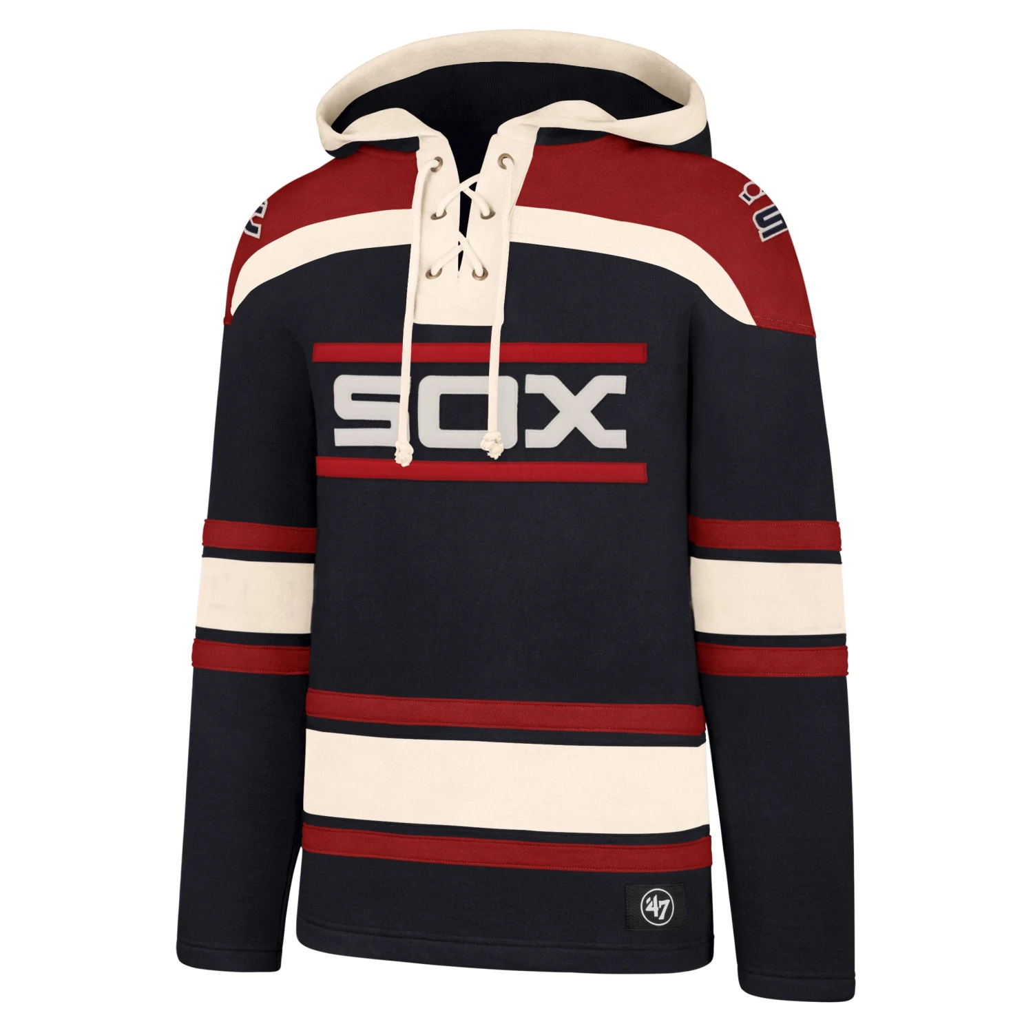 Chicago White Sox Men's Fall Navy/Red Superior Lacer Hood W/ Batterman 3 Chicago White Sox Men's Fall Navy/Red Superior Lacer Hood W/ Batterman