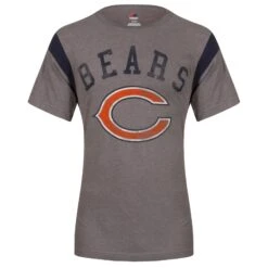 Chicago Bears Men's Gray With Navy Shoulders "C" Logo Tee-Shirt