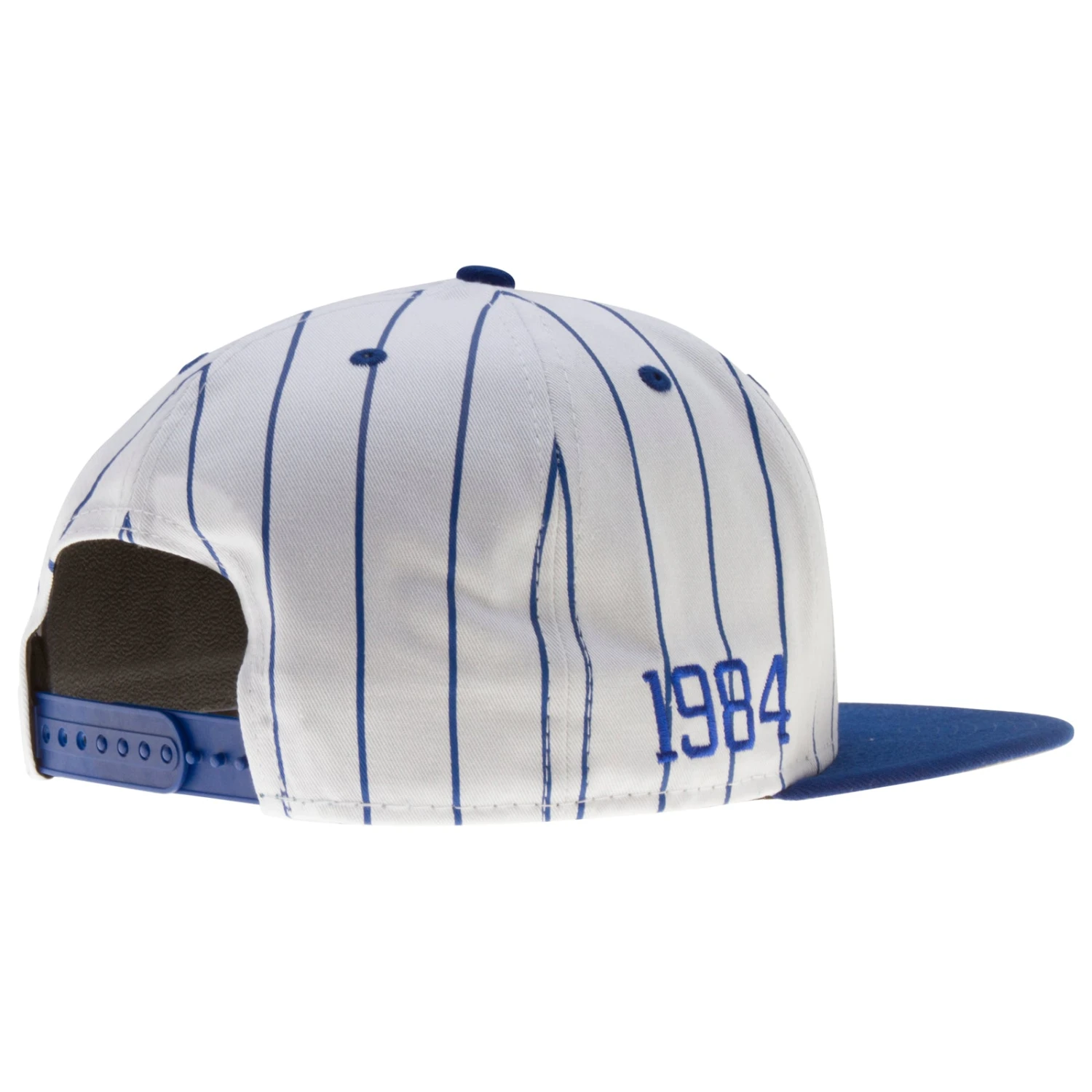 Chicago Cubs White And Royal Pinstripe 1984 Cub Face Logo Snapback Hat 4 Chicago Cubs White And Royal Pinstripe 1984 Cub Face Logo Snapback Hat - Image 2