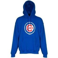 Chicago Cubs Royal Bullseye Logo Pull Over Hooded Sweatshirt