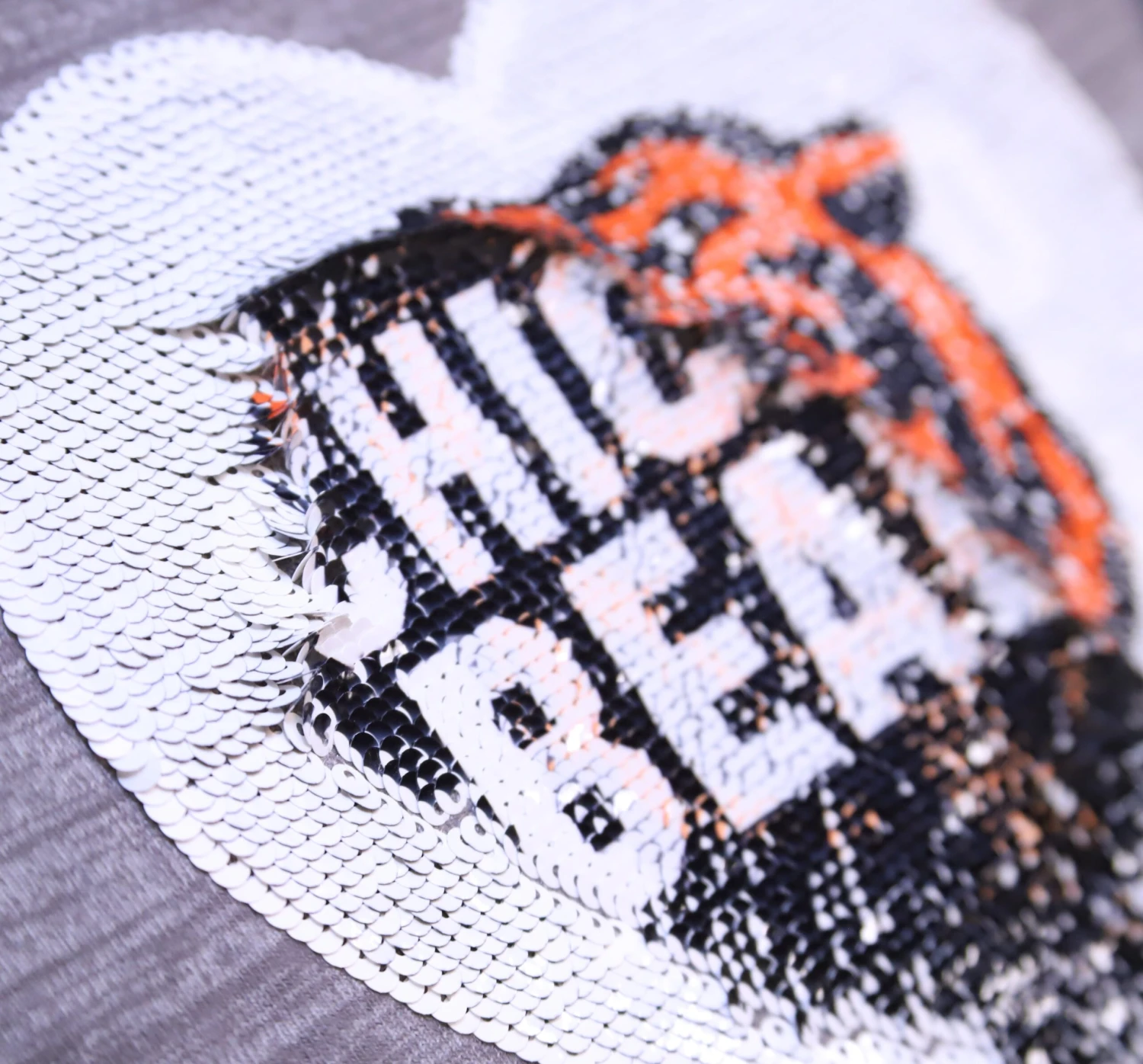 Chicago Bears Youth Grey Storm Heart Flip Crew Long Sleeve Tee 5 Chicago Bears Youth Grey Storm Heart Flip Crew Long Sleeve Tee - Image 3