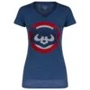 Chicago Cubs Women's Heather Royal Faded 1980's Cub Face Logo Ballpark V-Neck Tee -Hockey Store media f143149d fcd6 492e bfa0 8e326b692020