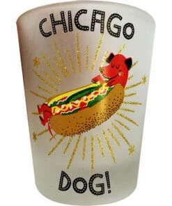 Chicago Hot-Dog Glitter Shot Glass